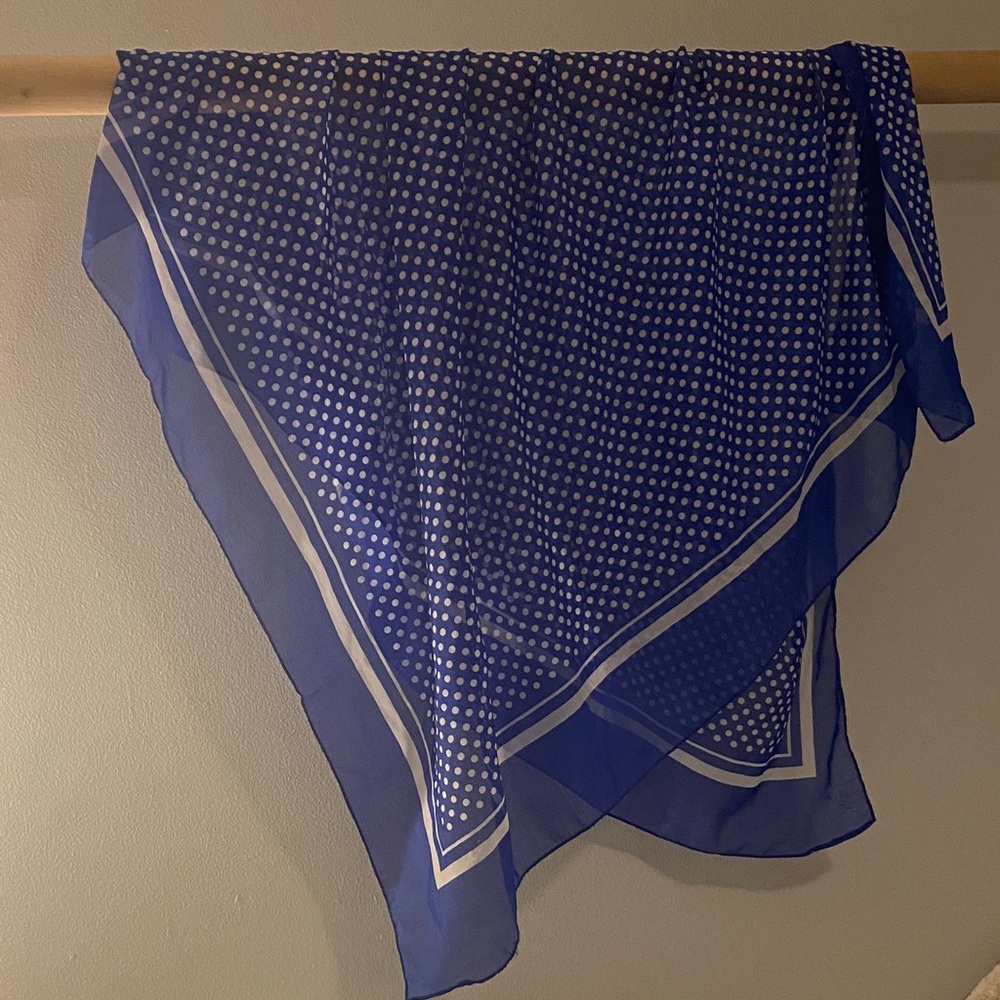 Blue Polka Dot Scarf